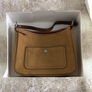 Suede Coach handbag